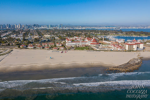 The Hotel Del Coronado Beach aerial photo and prints for home and office decor