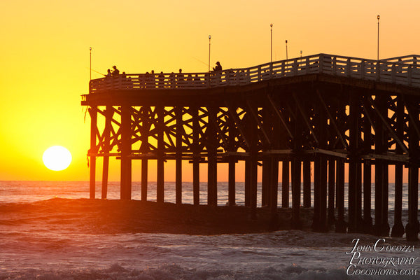 crystal pier pacific beach sunset photos and metal prints for sale in san diego for home and office artwork