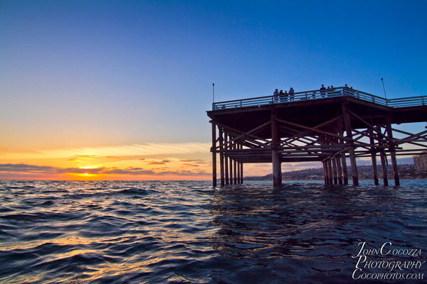crystal pier pacific beach sunset photos and metal prints for sale in san diego for home and office artwork