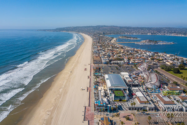 belmont park at mission beach aerial photos and prints for home and office decor