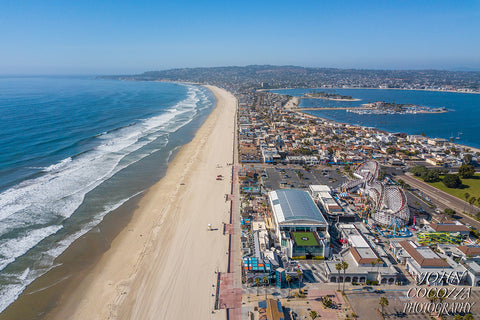 belmont park at mission beach aerial photos and prints for home and office decor